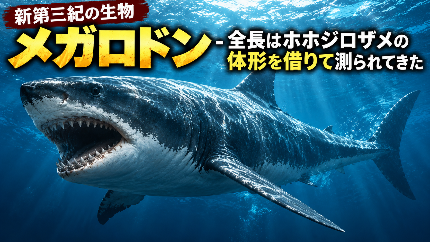 【新第三紀の生物】メガロドン - 全長はホホジロザメの体形を借りて測られてきた