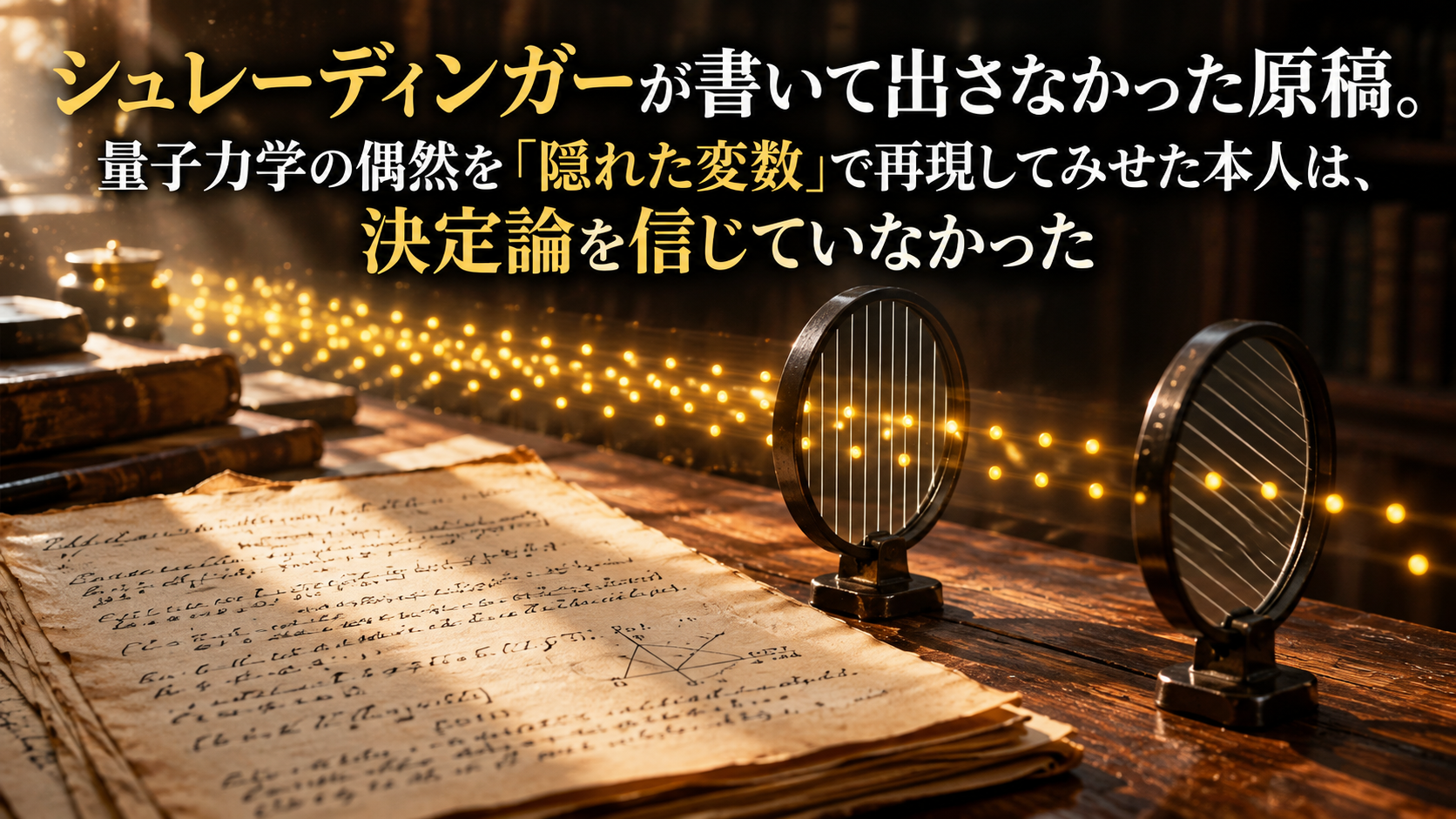 シュレーディンガーが書いて出さなかった原稿。量子力学の偶然を「隠れた変数」で再現してみせた本人は、決定論を信じていなかった