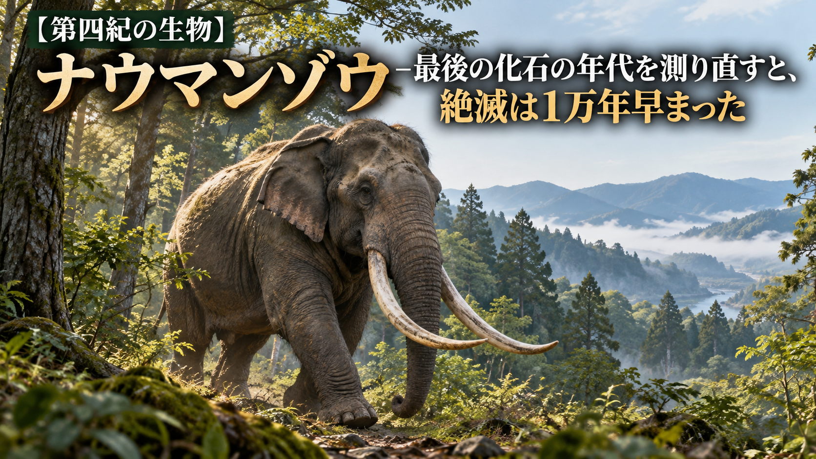 【第四紀の生物】ナウマンゾウ - 最後の化石の年代を測り直すと、絶滅は1万年早まった