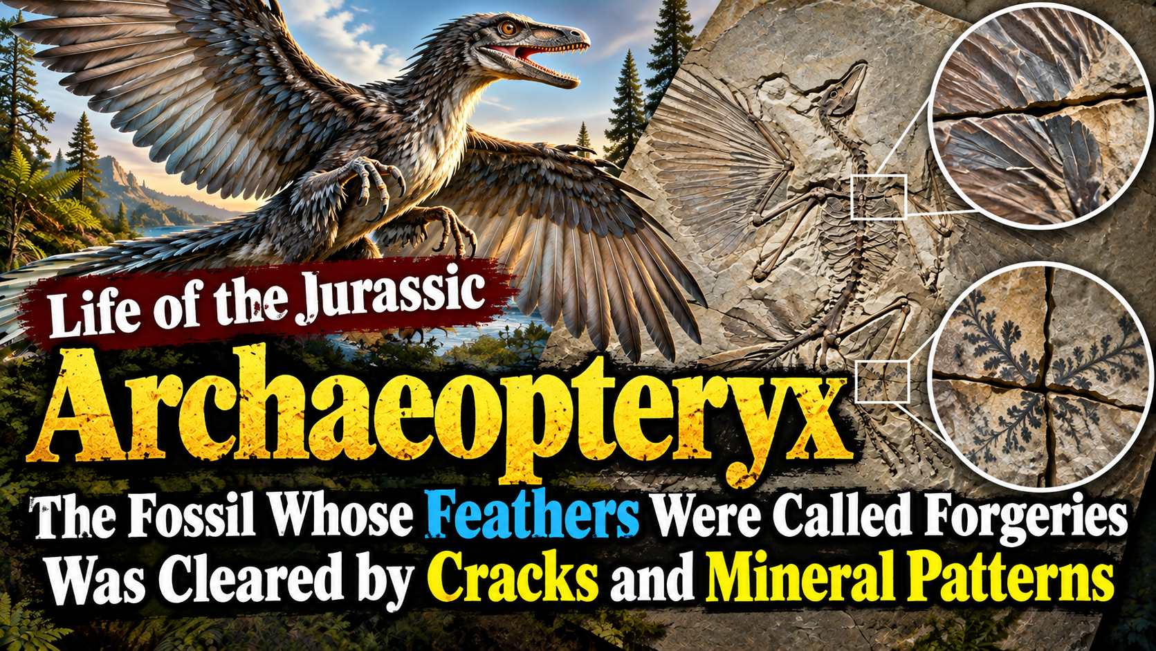 【Life of the Jurassic】Archaeopteryx – The Fossil Whose Feathers Were Called Forgeries Was Cleared by Cracks and Mineral Patterns