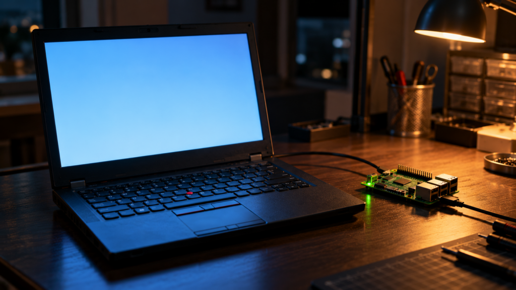 2007年の ThinkPad が、まだ使える。Debian 13 ベースになった Raspberry Pi Desktop(PC 版)は、メモリ 450MB で起動し、インストールは「OK」を数回押すだけだった